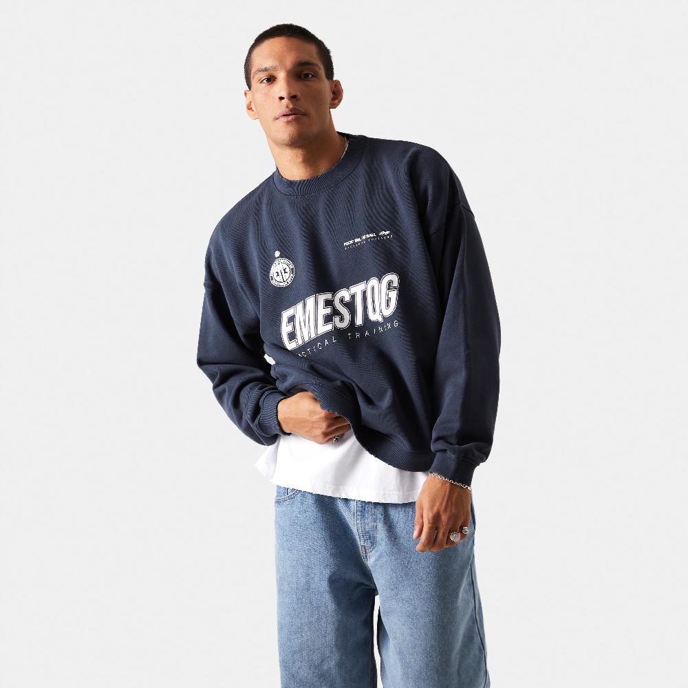 Eme Tactical Navy Oversized Crewneck Últimos 2 días