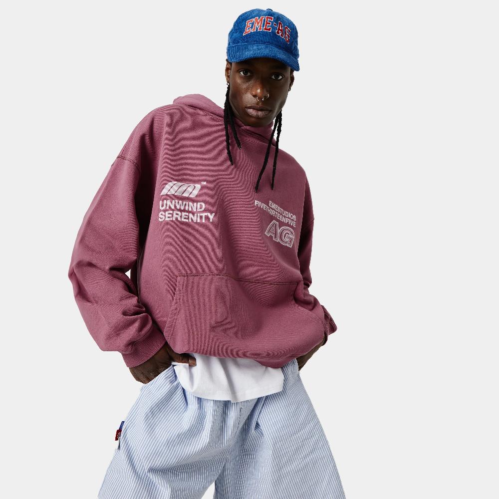 Eme Serenity Burgundy Oversized Hoodie Promoción por tiempo limitado