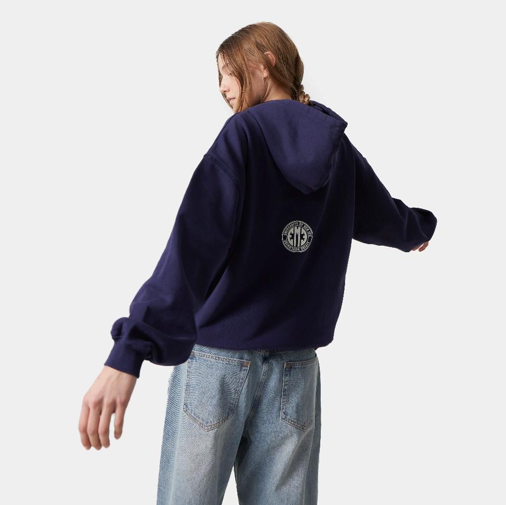 Eme Mesh Navy Oversized Hoodie Ahorra y exporta