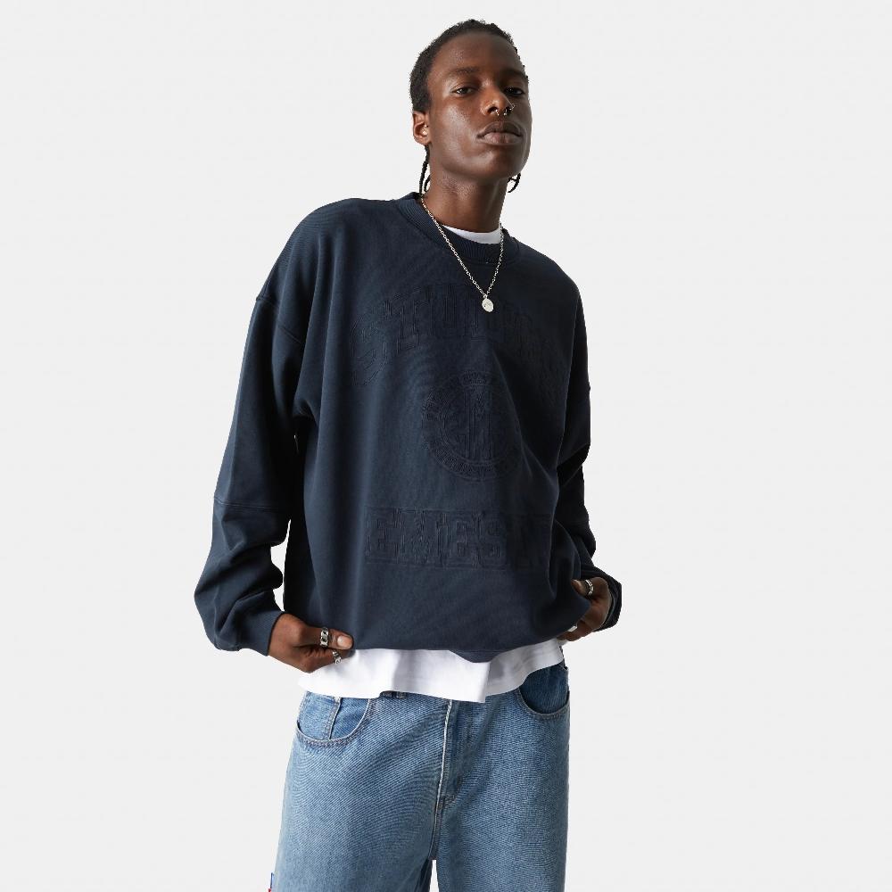 Eme Streak Navy Oversized Crewneck Precios de Black Friday