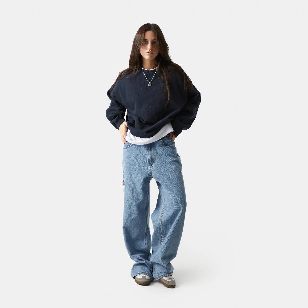 Eme Streak Navy Oversized Crewneck Precios de Black Friday
