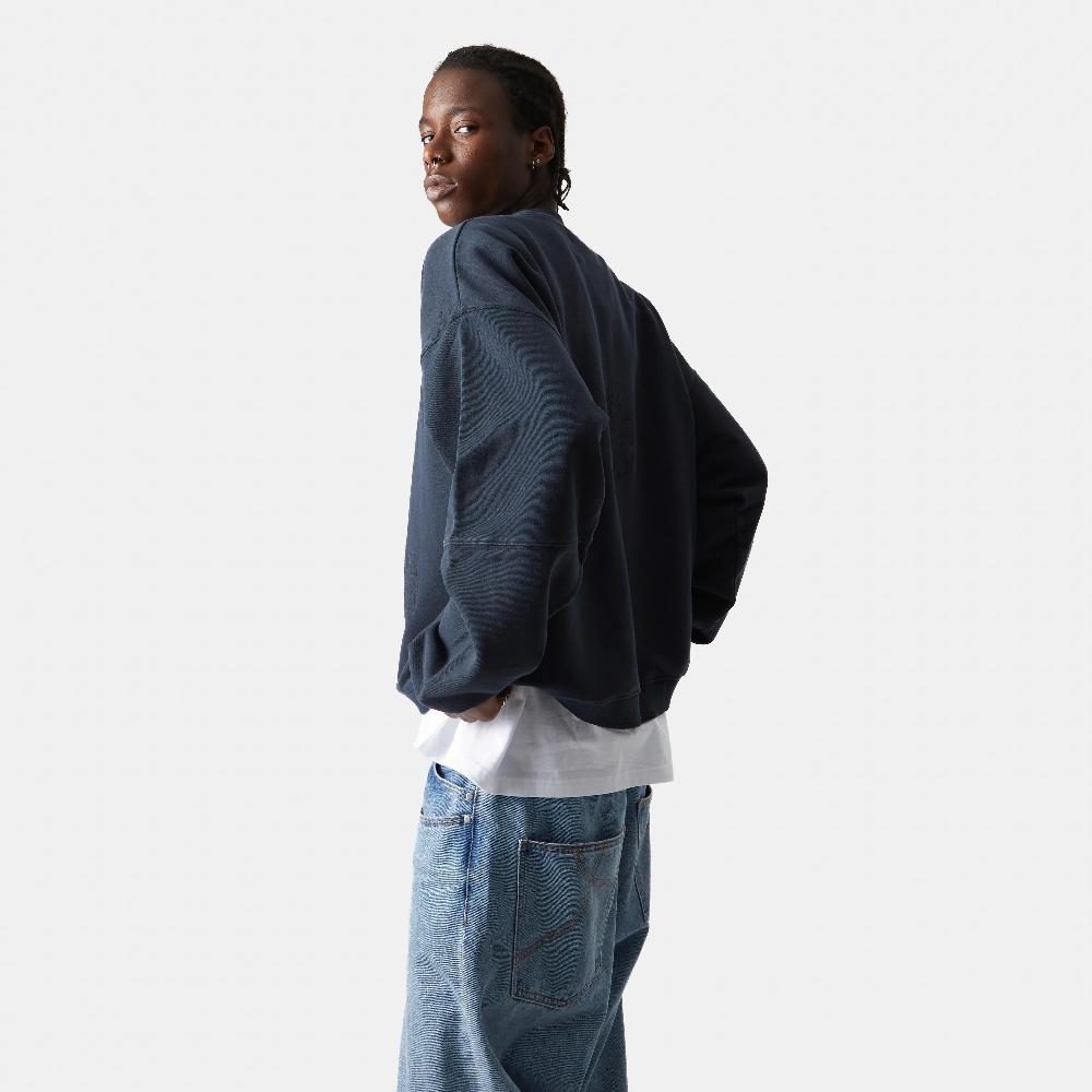 Eme Streak Navy Oversized Crewneck Precios de Black Friday