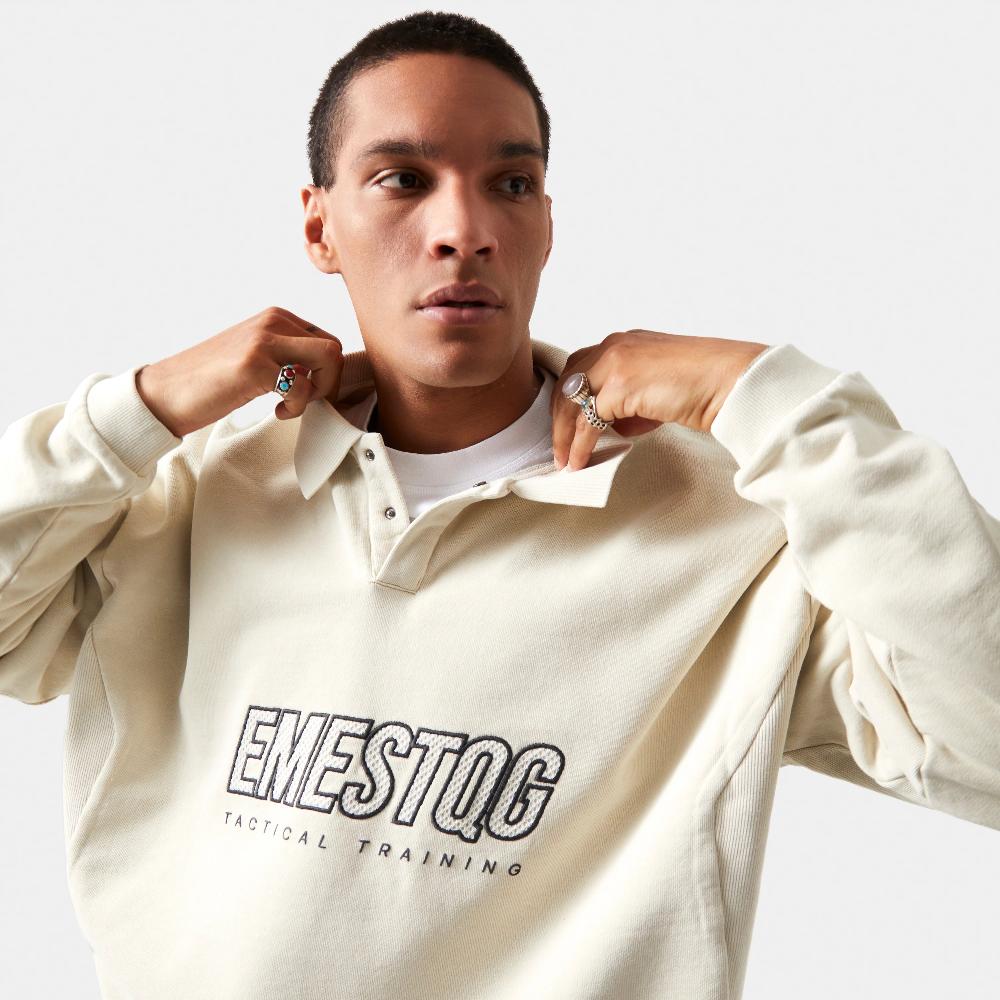 Eme Mesh Off Sand Polo Hoodie Descuentos del mes