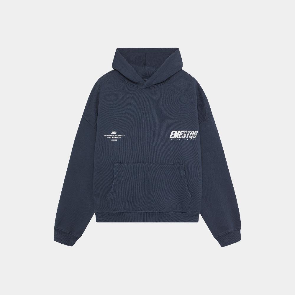Eme Shove Navy Oversized Hoodie Outlet