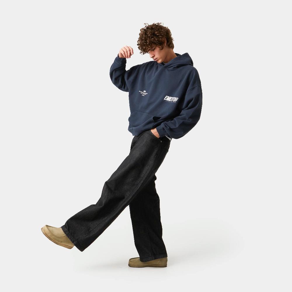 Eme Shove Navy Oversized Hoodie Outlet