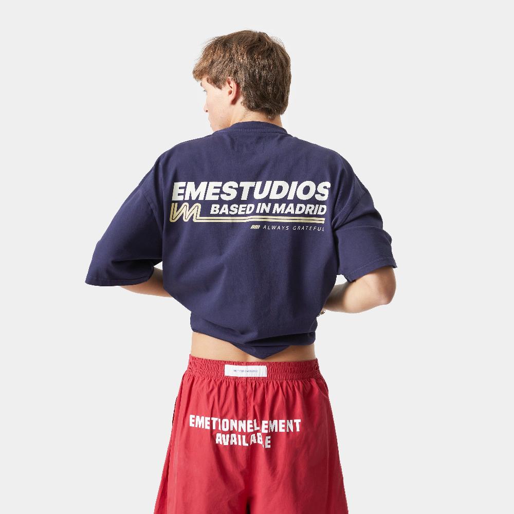 Eme Daily News Navy Oversized Tee Grandes descuentos