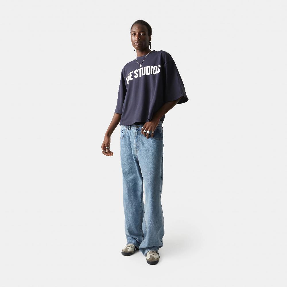 Eme Logo Navy Cropped Boxy Tee Limitado a 3 días