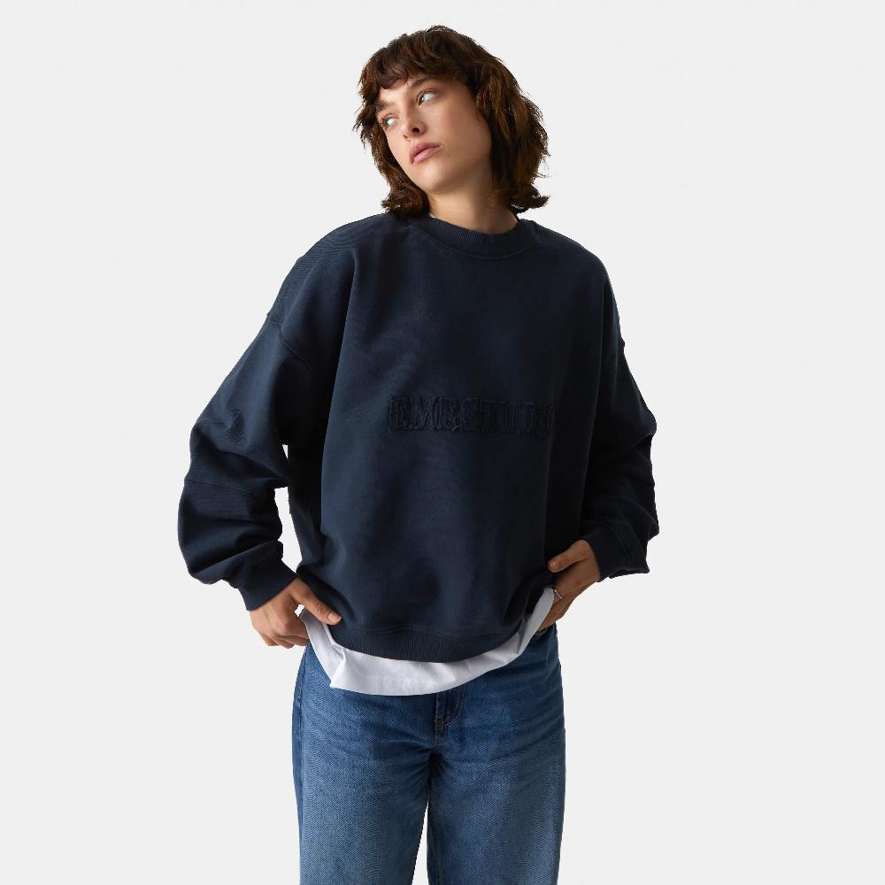 Eme Puzzle Navy Oversized Crewneck Ahorra y exporta