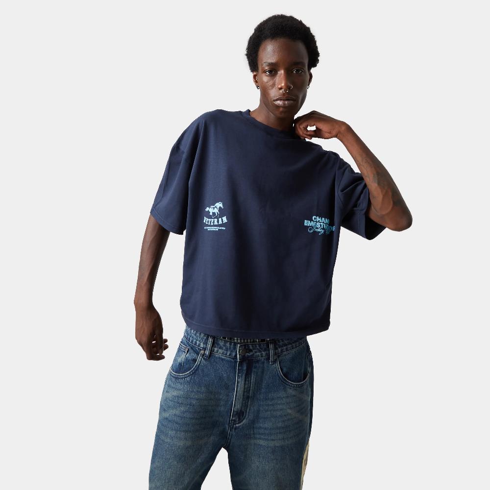Eme Champ Navy Oversized Tee Libre de impuestos