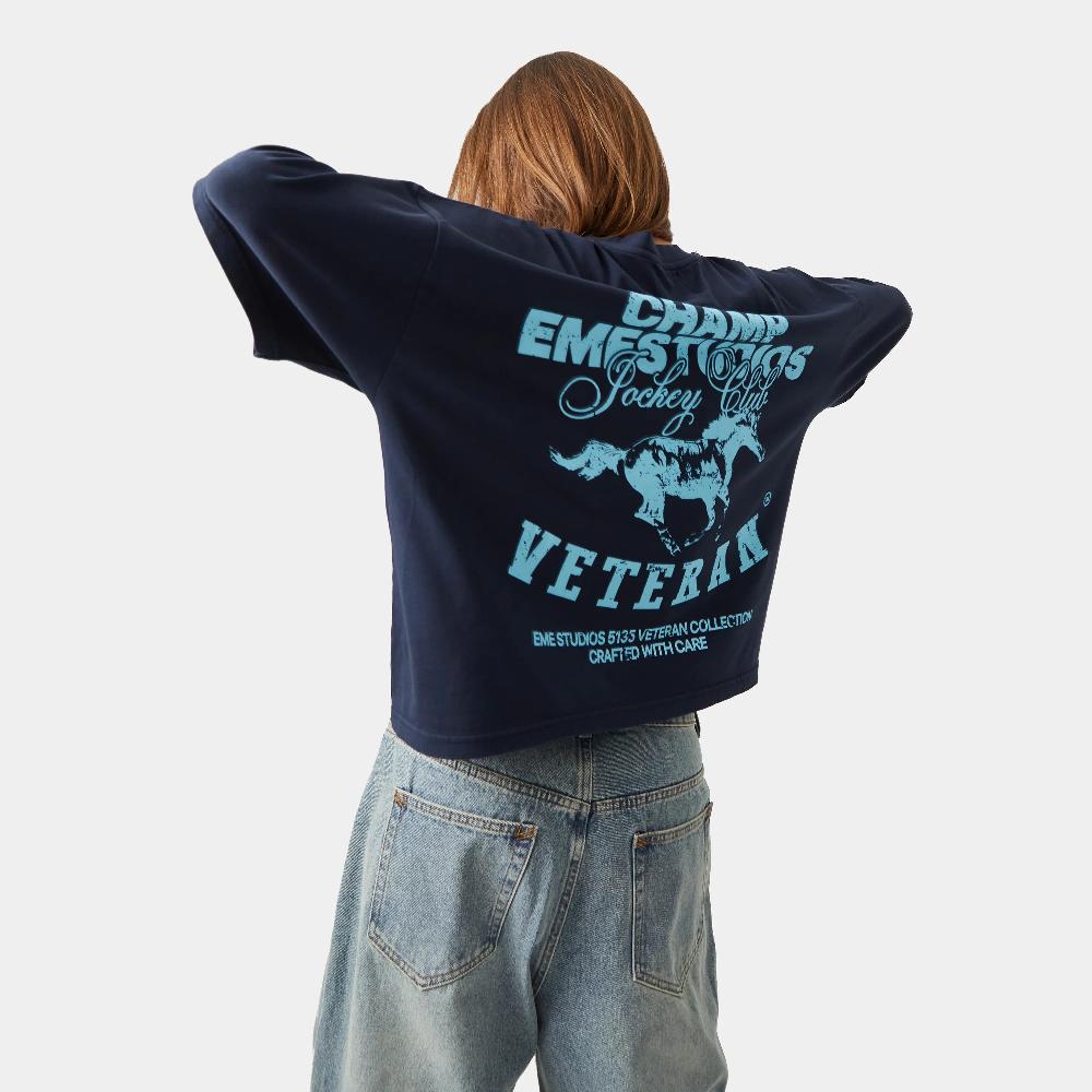 Eme Champ Navy Oversized Tee Libre de impuestos