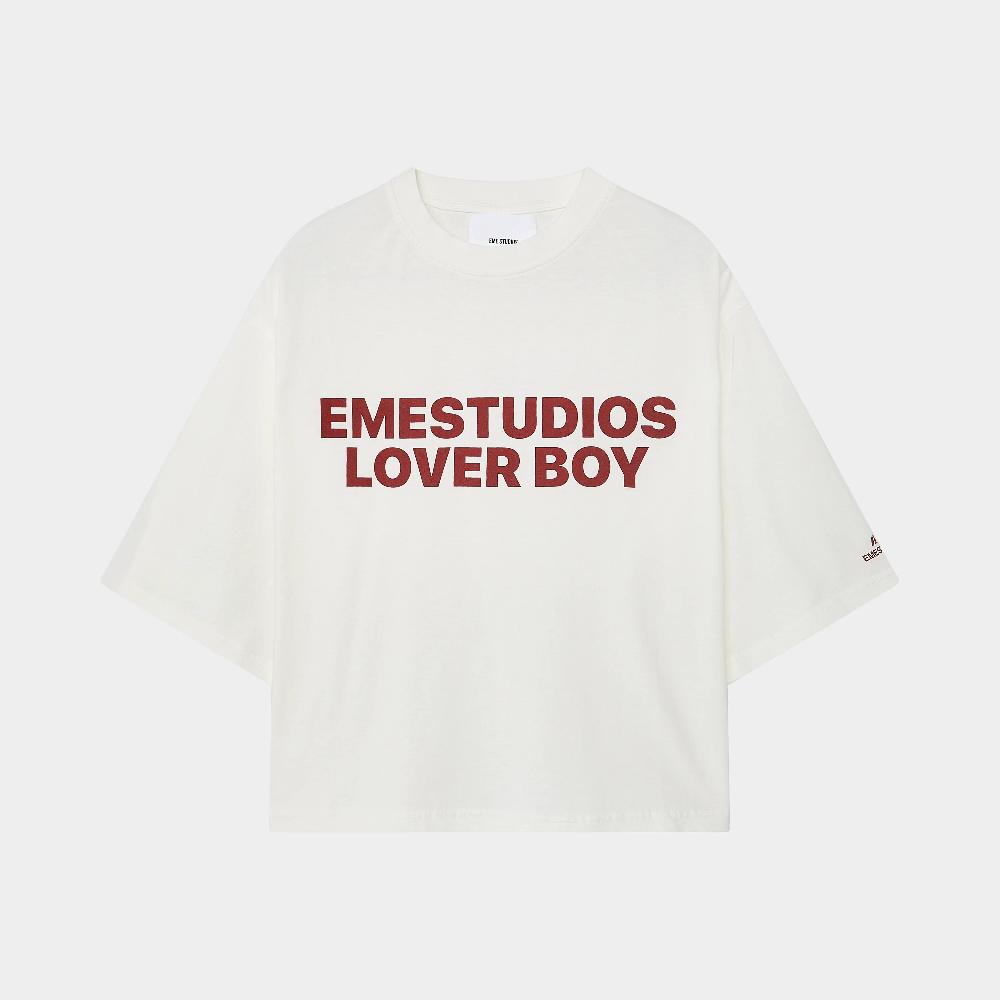 Eme Lover Boy Pearl Cropped Boxy Tee En oferta