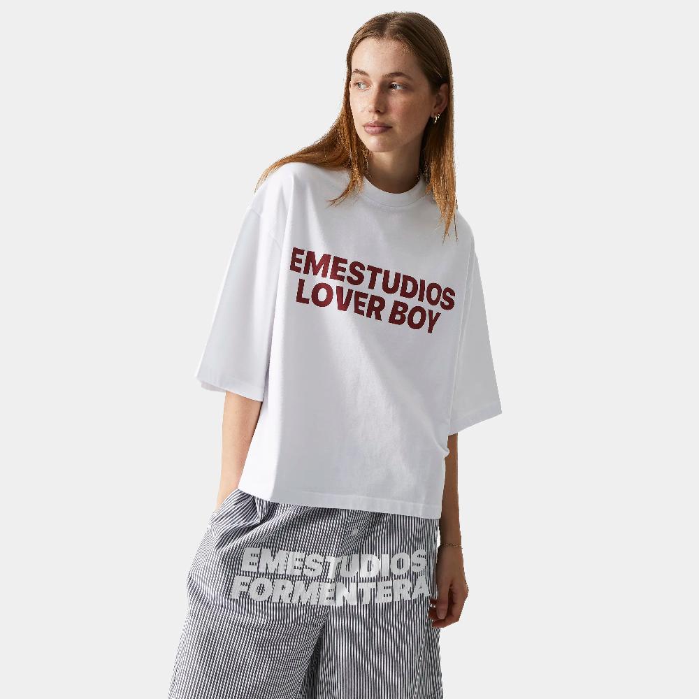 Eme Lover Boy Pearl Cropped Boxy Tee En oferta