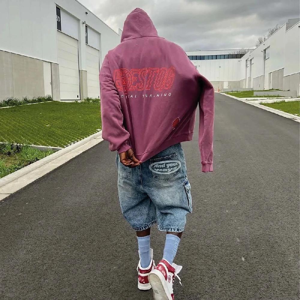 Eme Tatter Merlot Oversized Hoodie Envío gratis