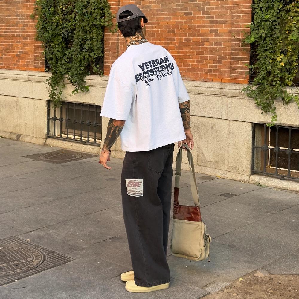 Eme Caps Heather Grey Oversized Tee Liquidación