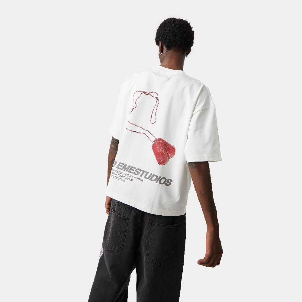 Eme M Plate Off Sand Oversized Tee Envío internacional gratuito