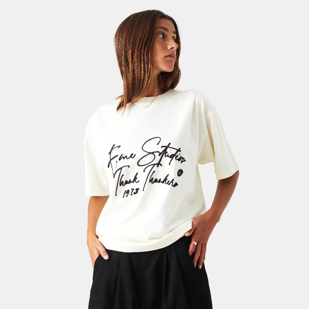 Eme Knot Off Sand Oversized Tee Ahorra y exporta