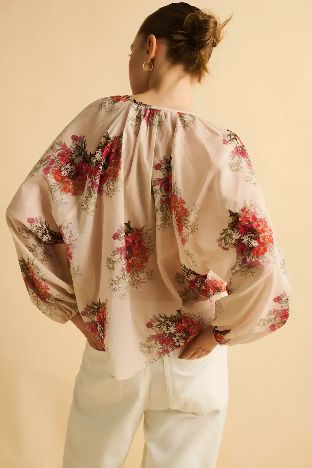 Eseoese BLUSA ALGODÓN BOUQUET Libre de impuestos