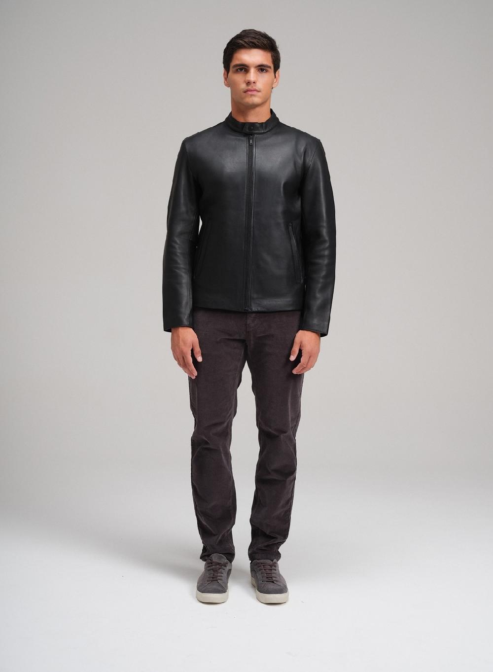 Etiqueta negra Campera moto cuello mao bolsillos al corte Rebajas de fin de temporada