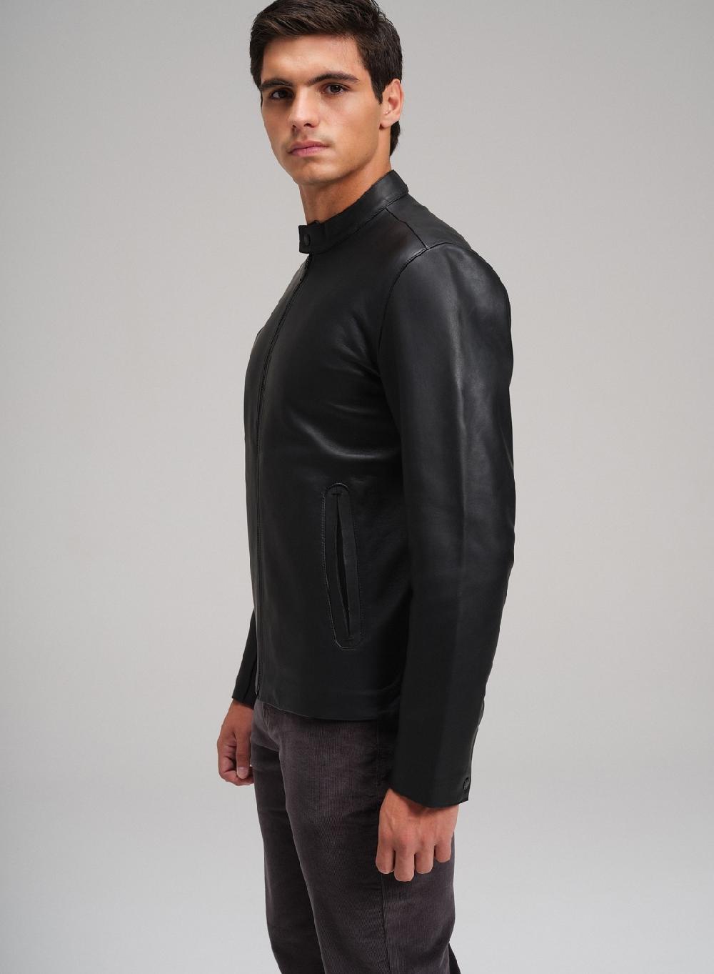 Etiqueta negra Campera moto cuello mao bolsillos al corte Rebajas de fin de temporada
