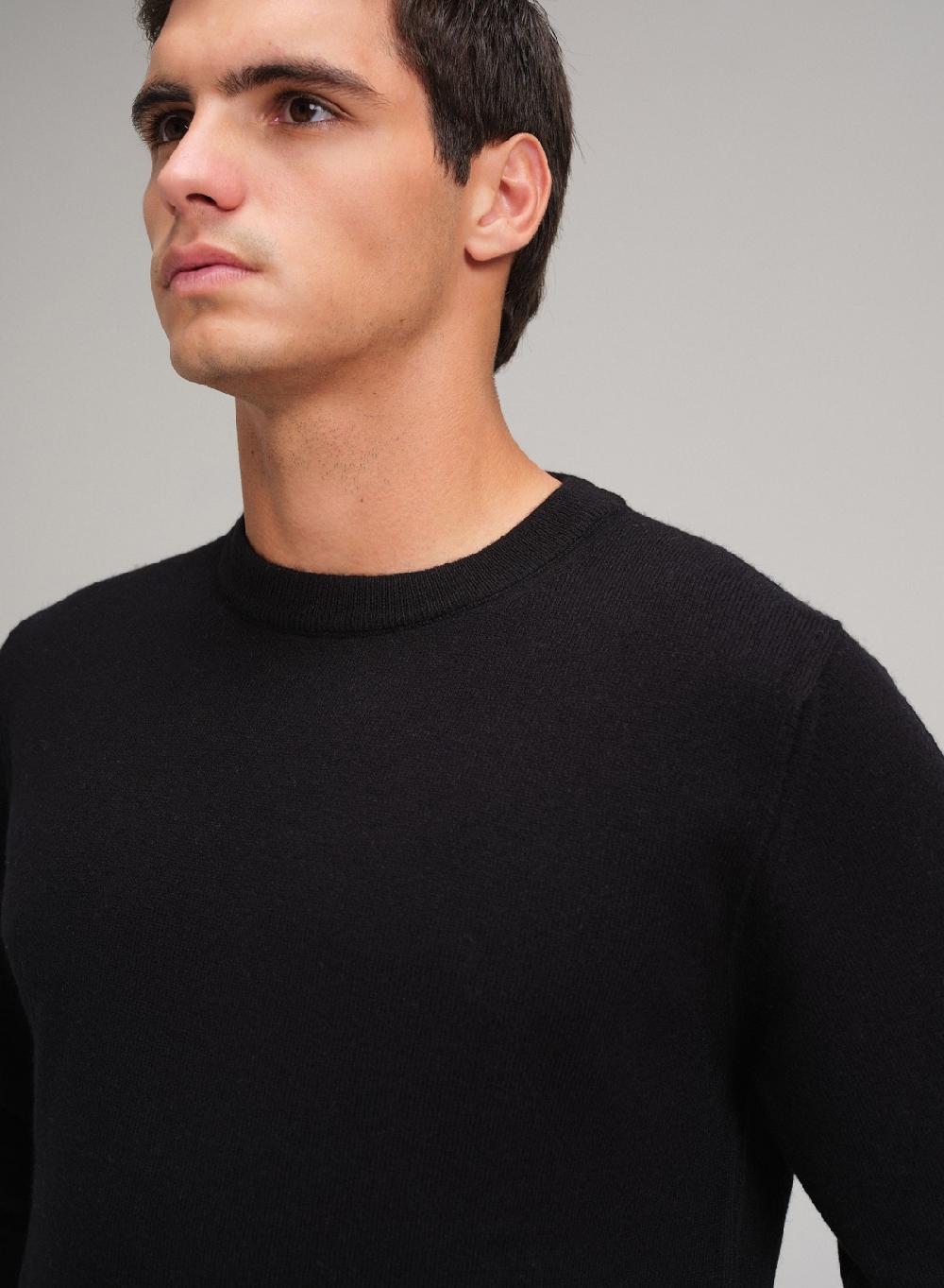 Etiqueta negra Sweater cuello U vivo lana cashmere Solo hoy