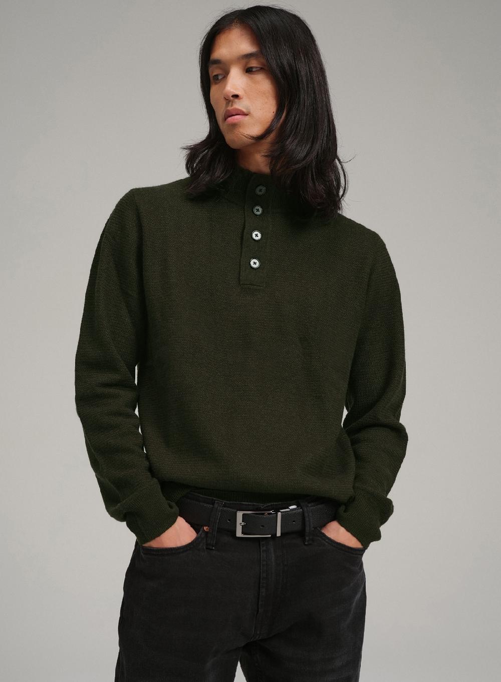 Etiqueta negra PREVENTA - Sweater media polera botones lana basico Grandes descuentos