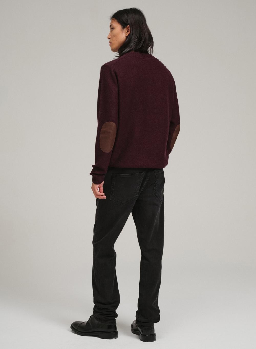 Etiqueta negra PREVENTA - Sweater cuello U coderas lana basico Tienda de fábrica
