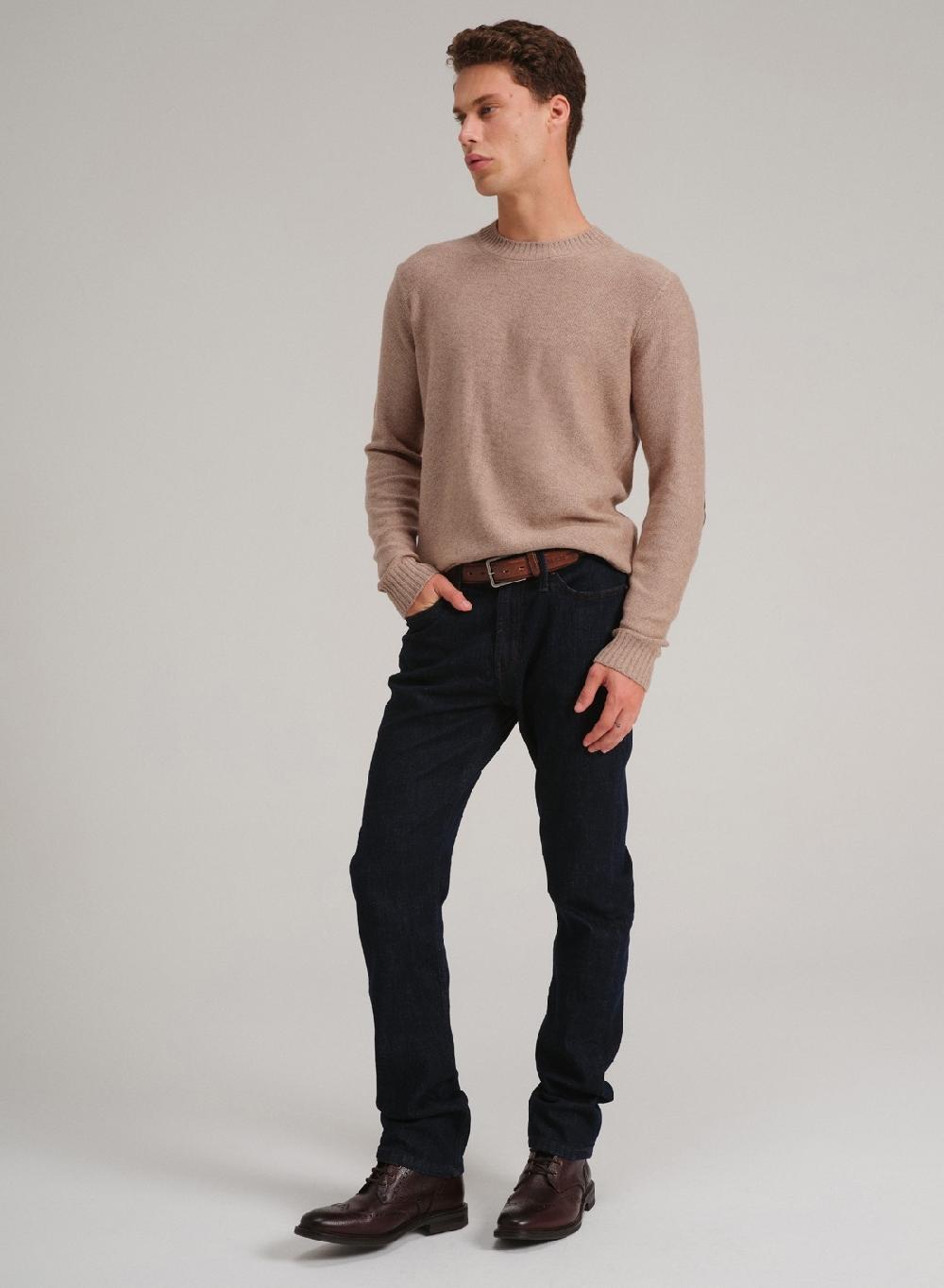 Etiqueta negra PREVENTA - Sweater cuello U coderas lana basico Limitado a 3 días