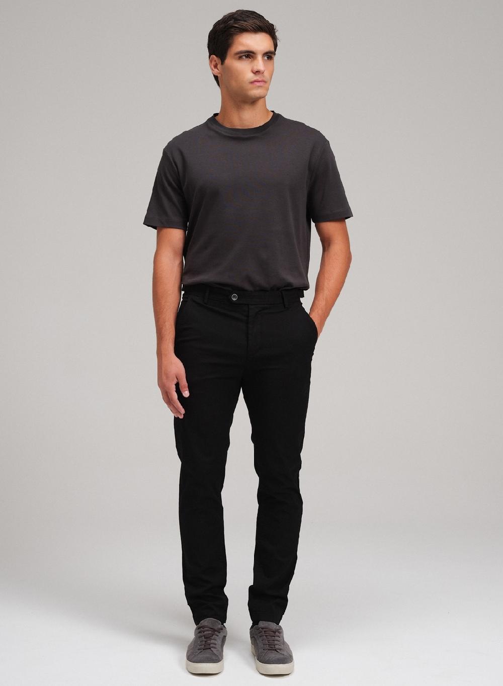 Etiqueta negra Pantalon trabas gabardina lavado Oferta exclusiva