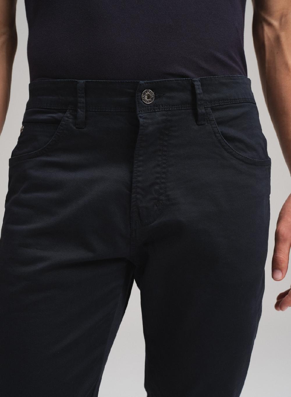 Etiqueta negra Pantalon cinco bolsillos twill garment wash Descuento por venta flash