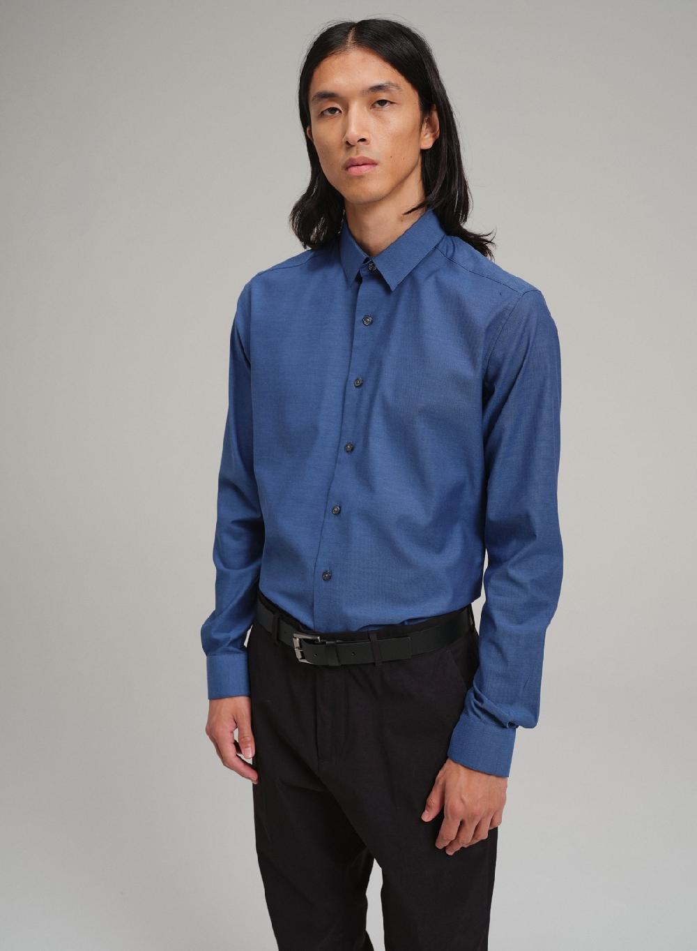 Etiqueta negra Camisa formal slim fit Mejor oferta