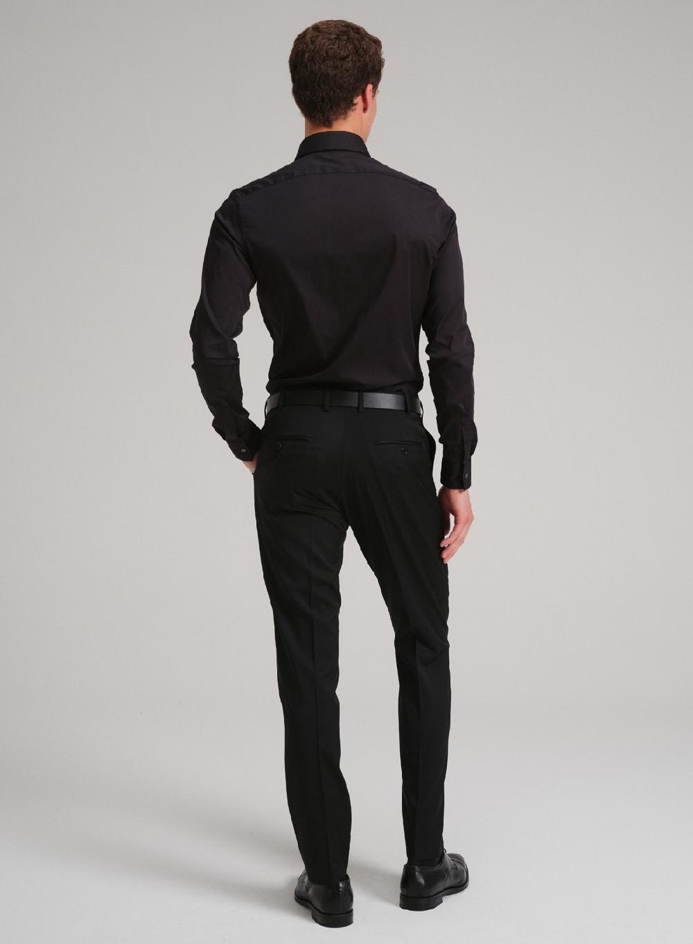 Etiqueta negra Camisa formal slim fit Oferta especial