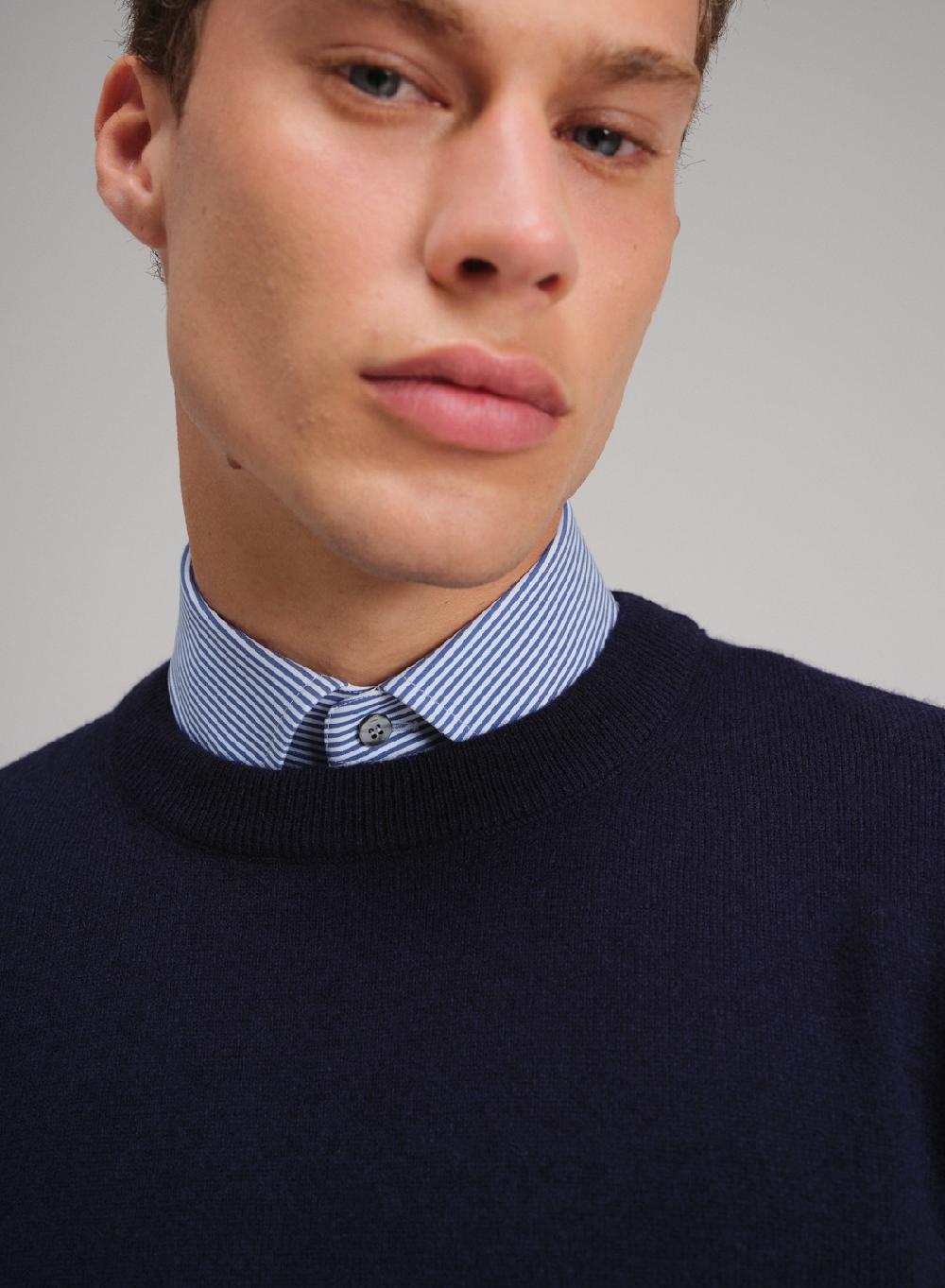 Etiqueta negra Sweater cuello U vivo lana cashmere Envío gratis