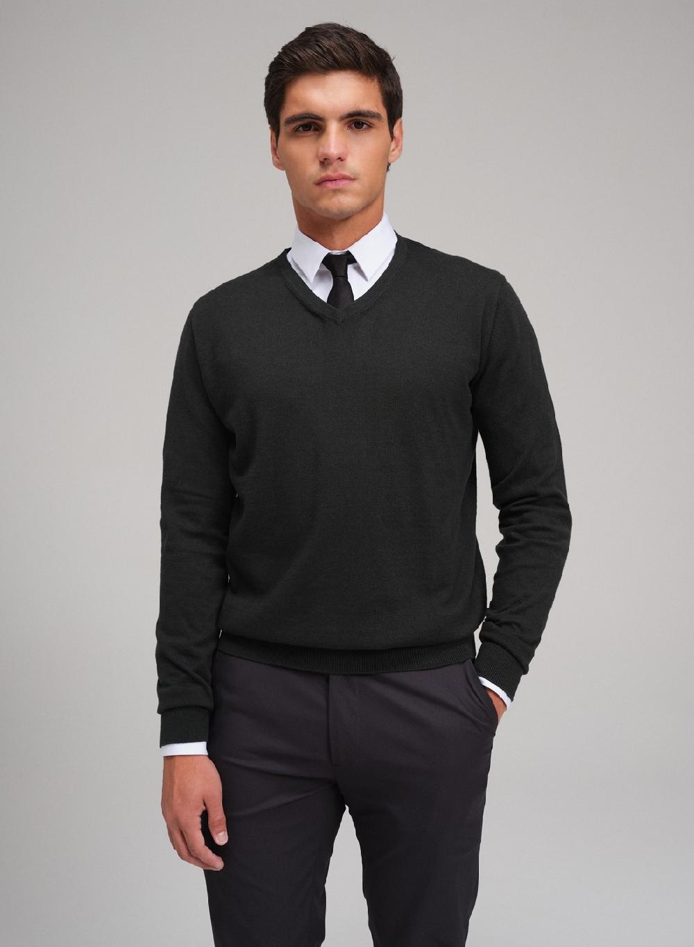 Etiqueta negra Sweater cuello V algodon cashmere Últimos 3 días