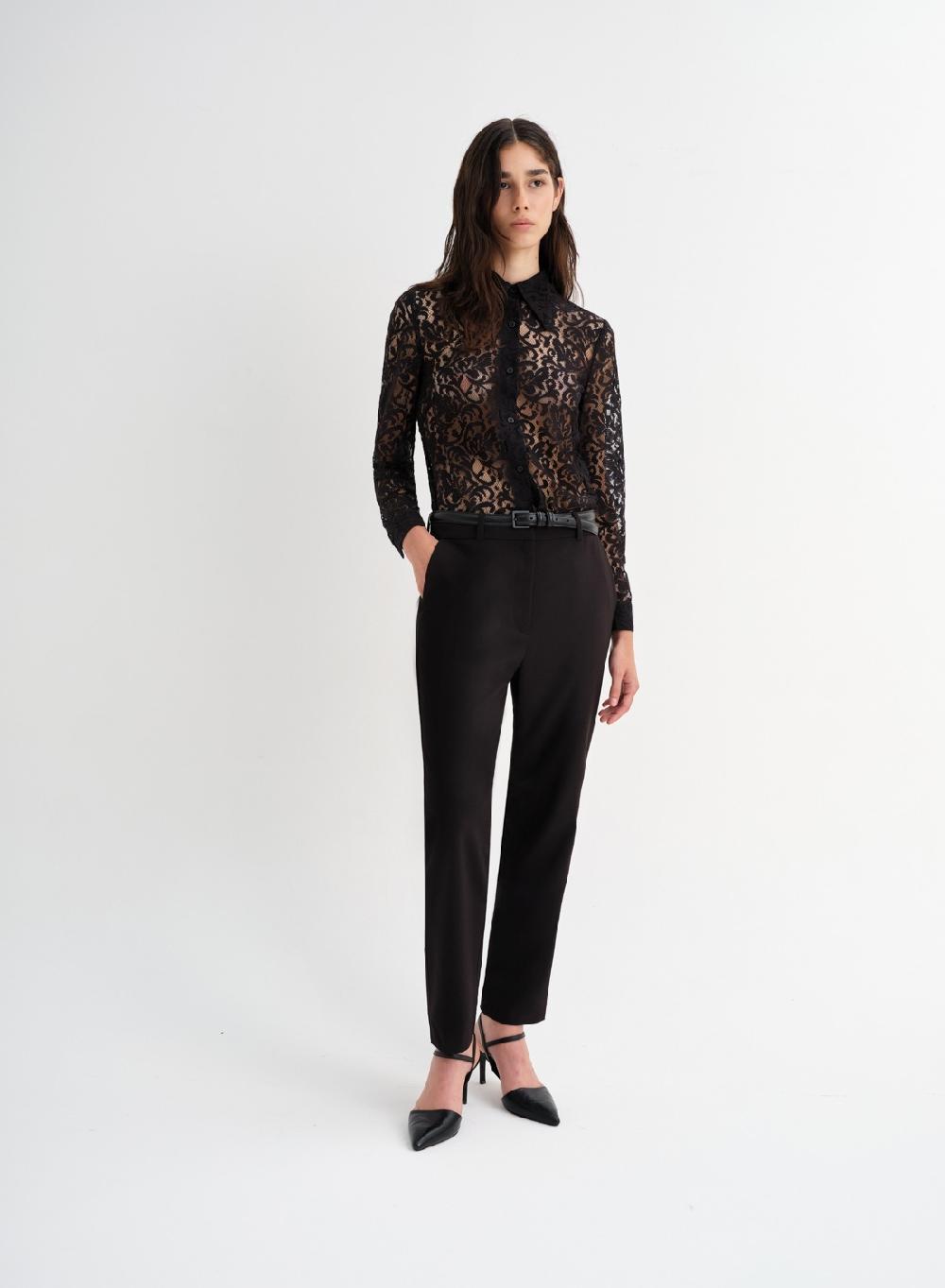 Etiqueta negra Camisa encaje Ofertas especiales