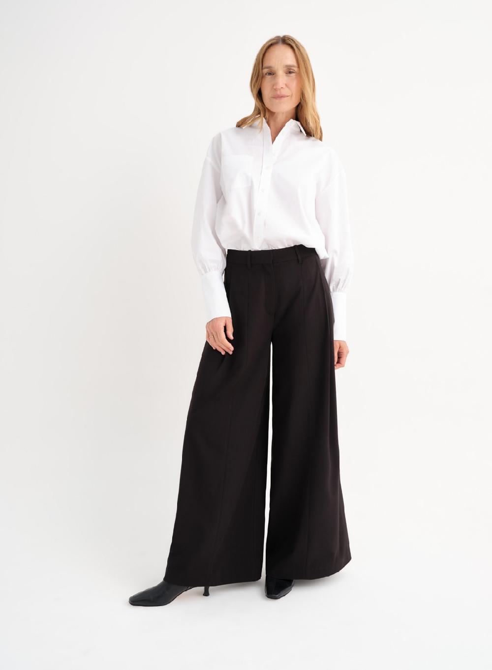 Etiqueta negra Camisa balloon poplin Precio ultrabajo