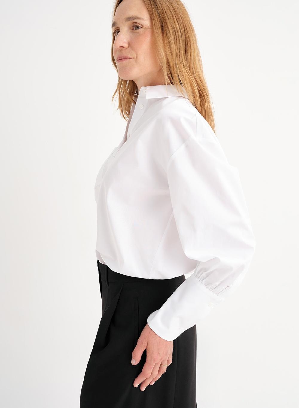 Etiqueta negra Camisa balloon poplin Precio ultrabajo