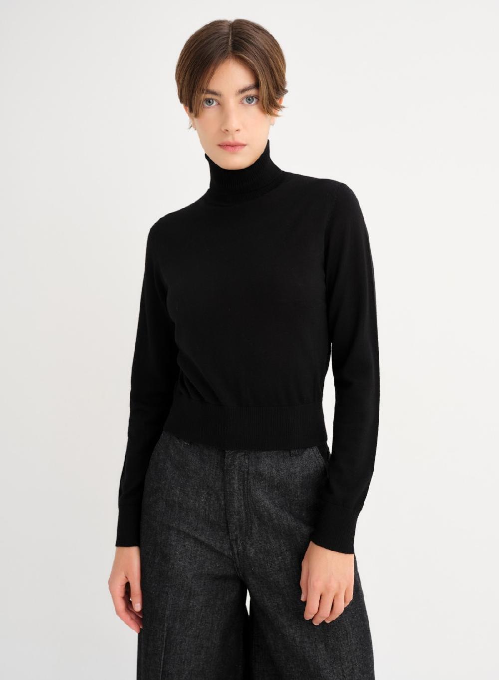 Etiqueta negra Polera clasica merino En oferta
