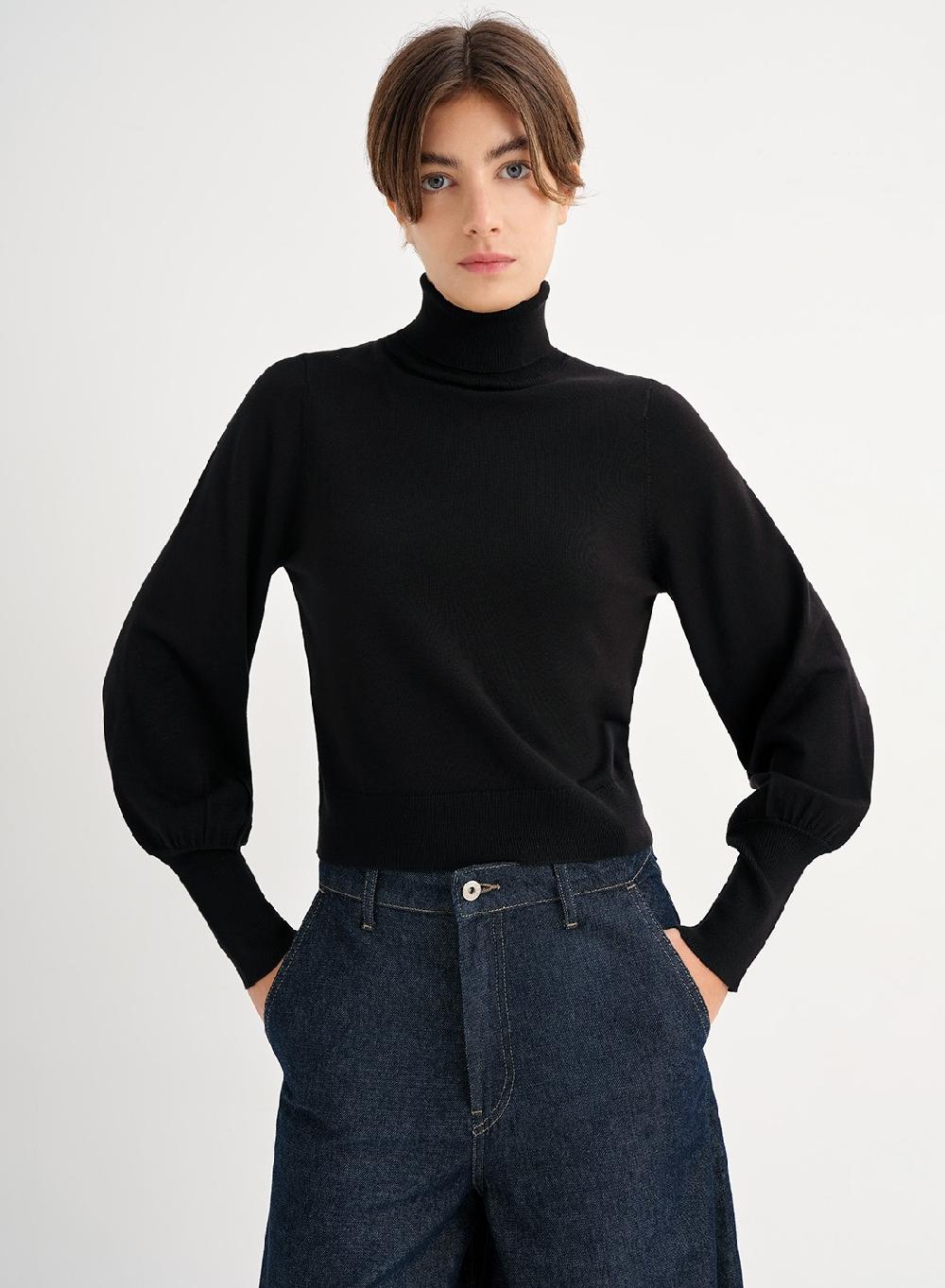 Etiqueta negra Polera manga balloon Rebajas de fábrica
