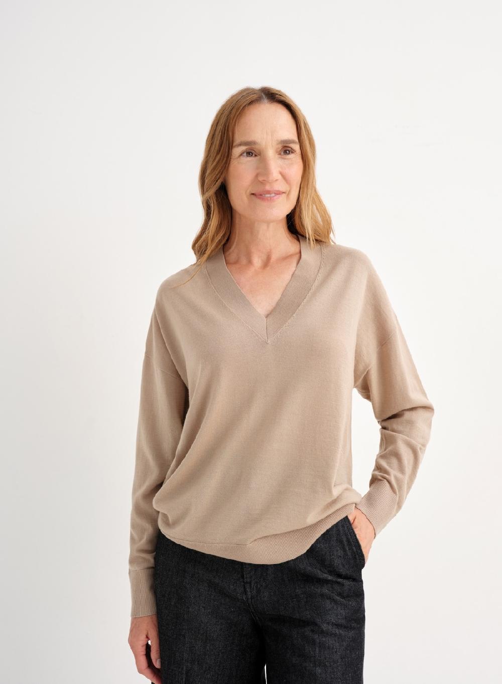 Etiqueta negra Sweater V amplio merino Ventas relámpago