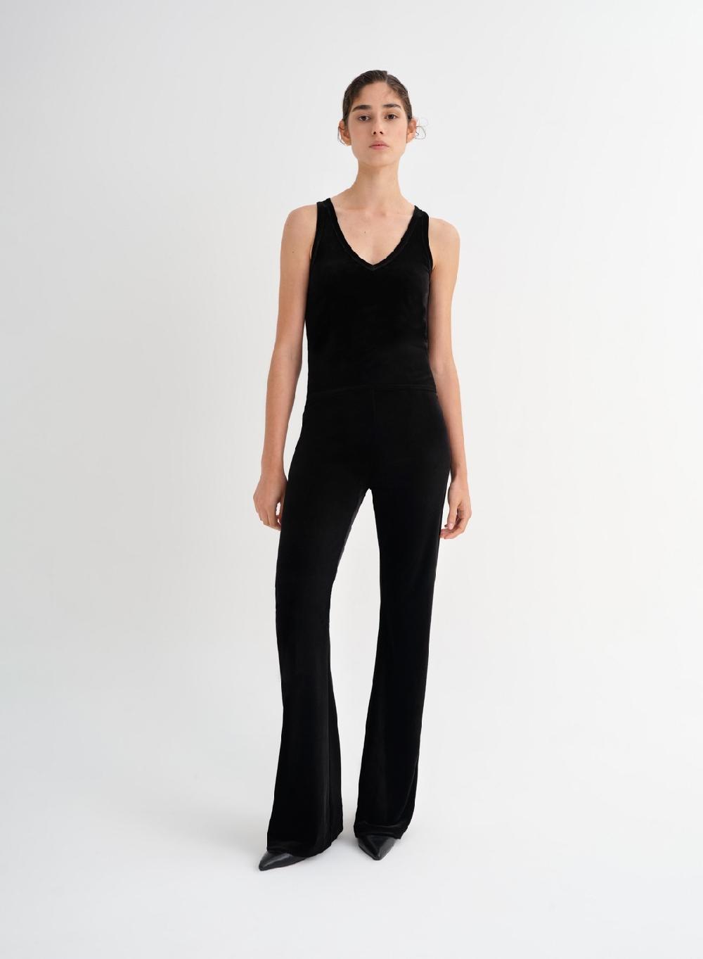 Etiqueta negra Musculosa terciopelo spandex COMPRAR AHORA