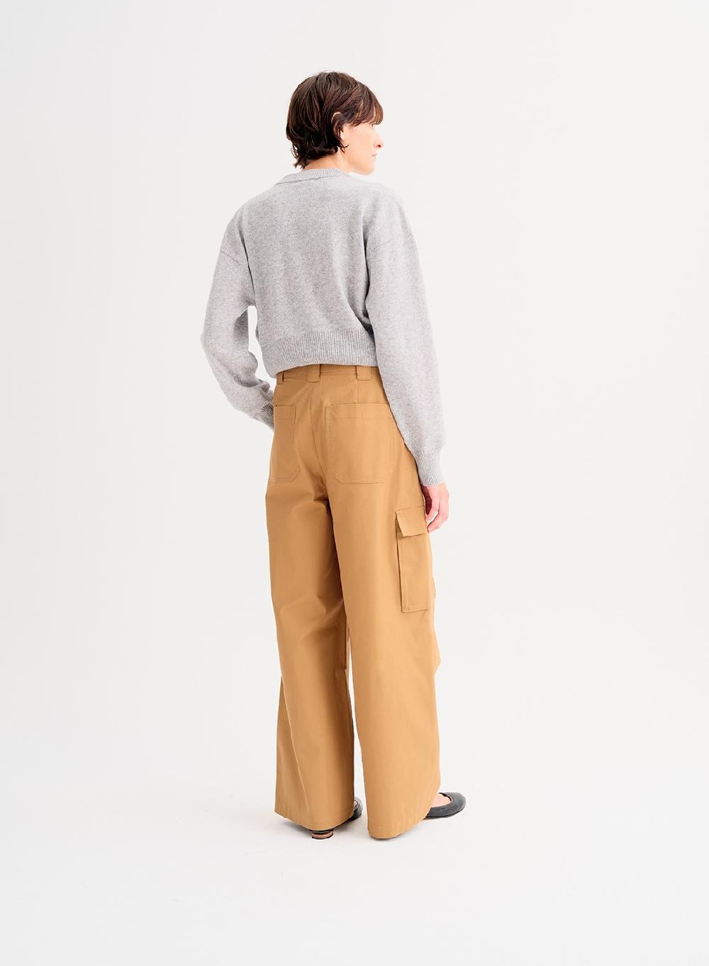 Etiqueta negra Pantalon bolsillos gabardina Descuento por venta flash