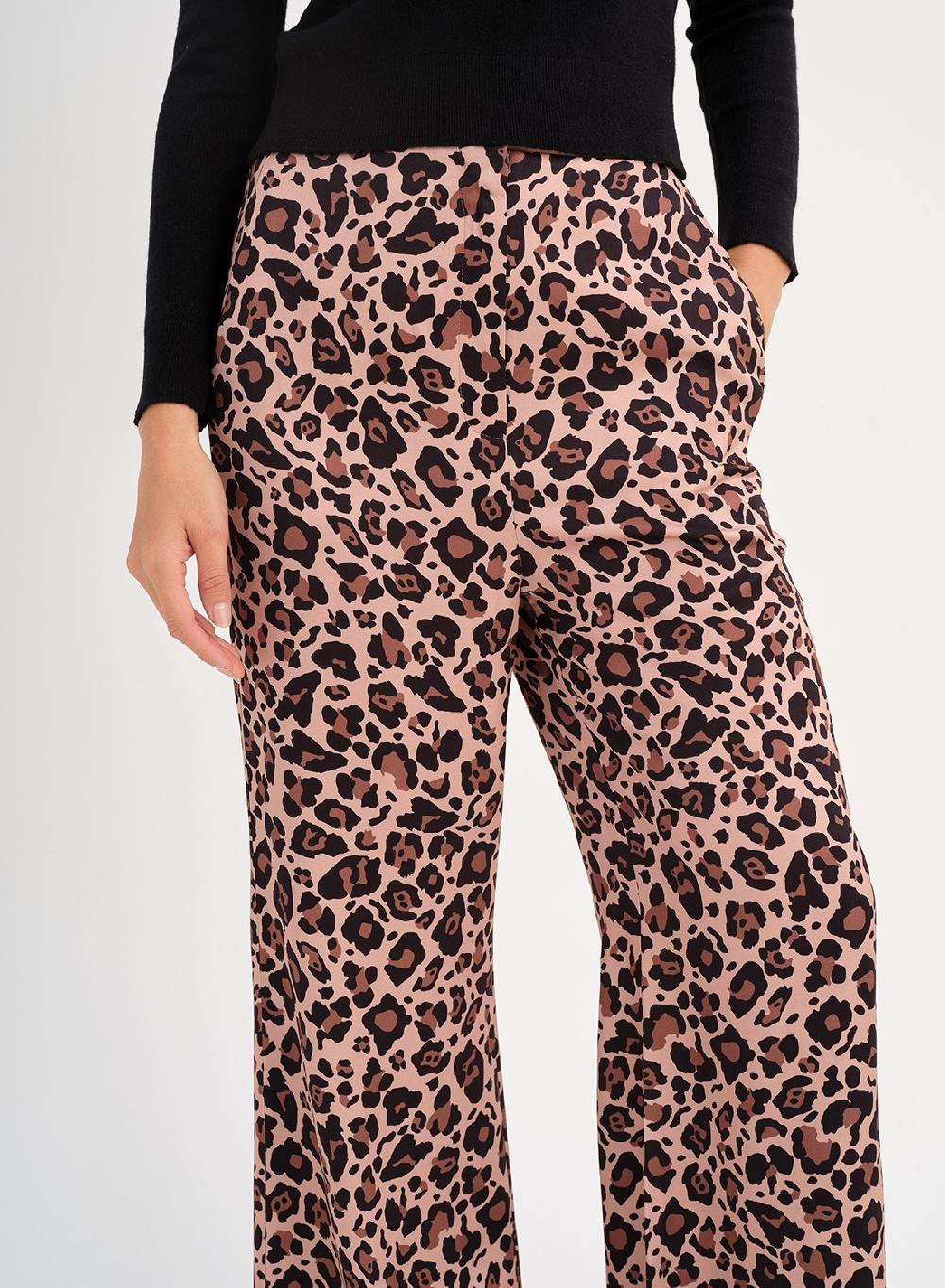Etiqueta negra Pantalon saten estampado Rebajas de fin de temporada