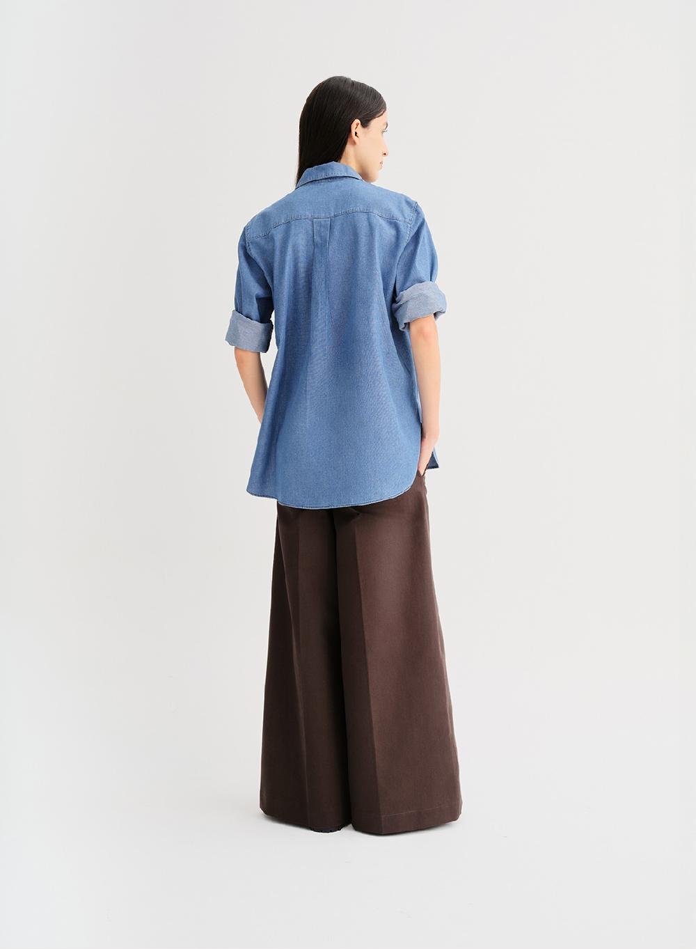 Etiqueta negra Camisa oversize denim Envío gratis