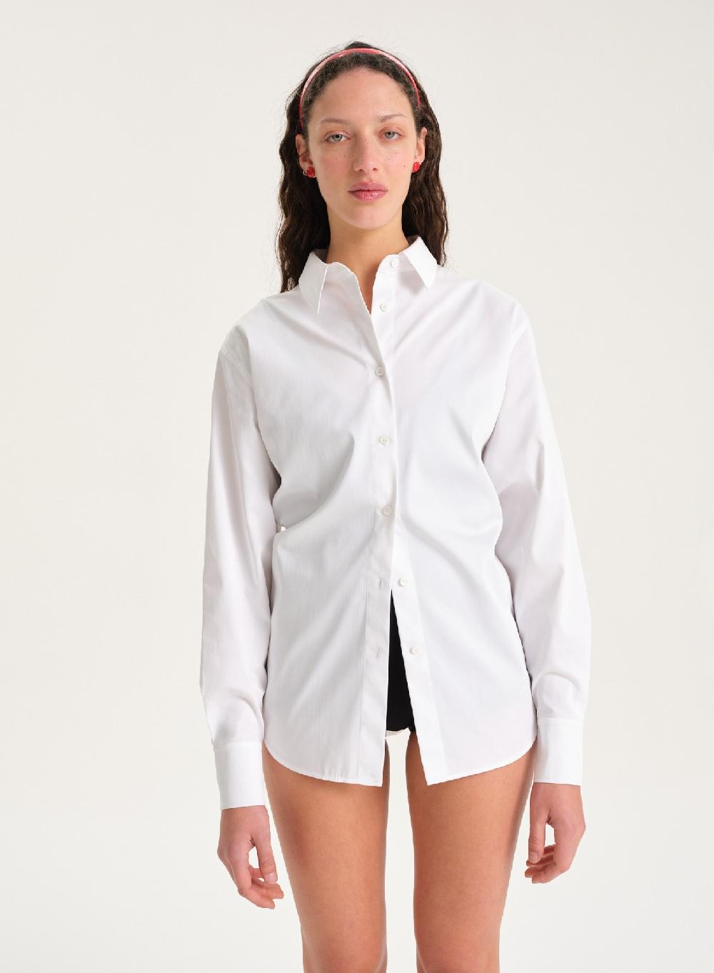 Etiqueta negra Camisa poplin nudo Solo hoy