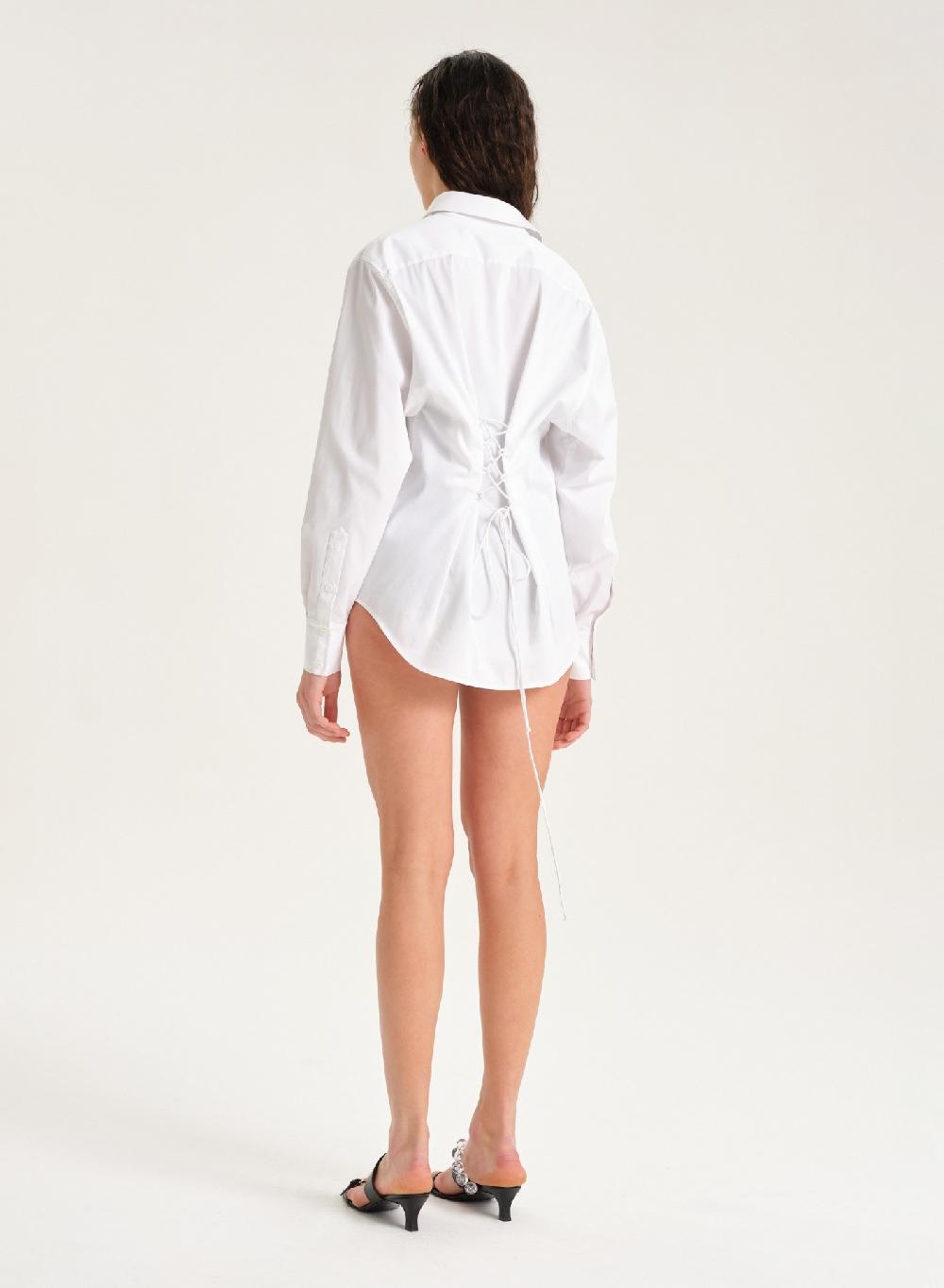 Etiqueta negra Camisa poplin nudo Solo hoy
