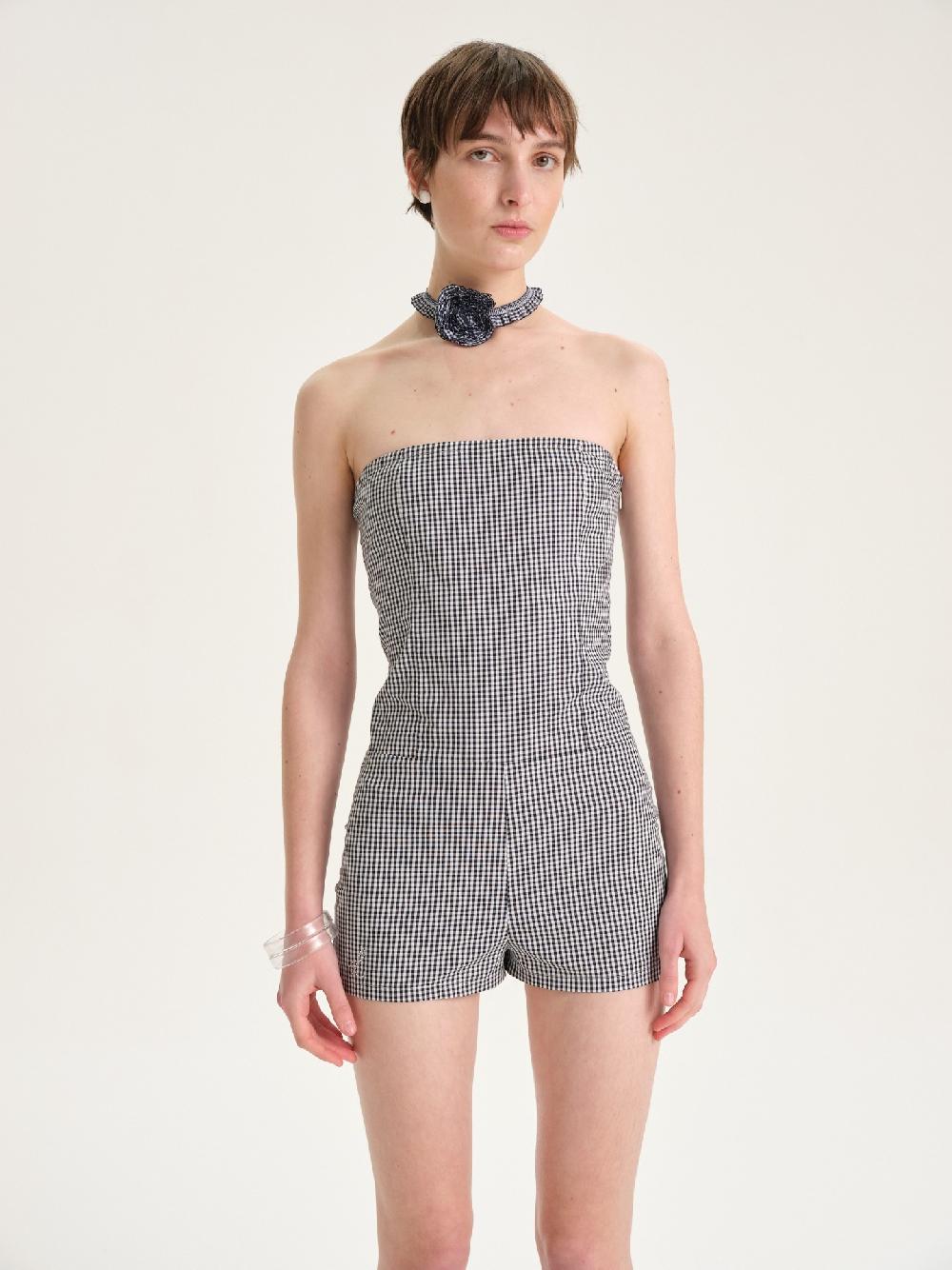 Etiqueta negra Entero strapless poplin En línea