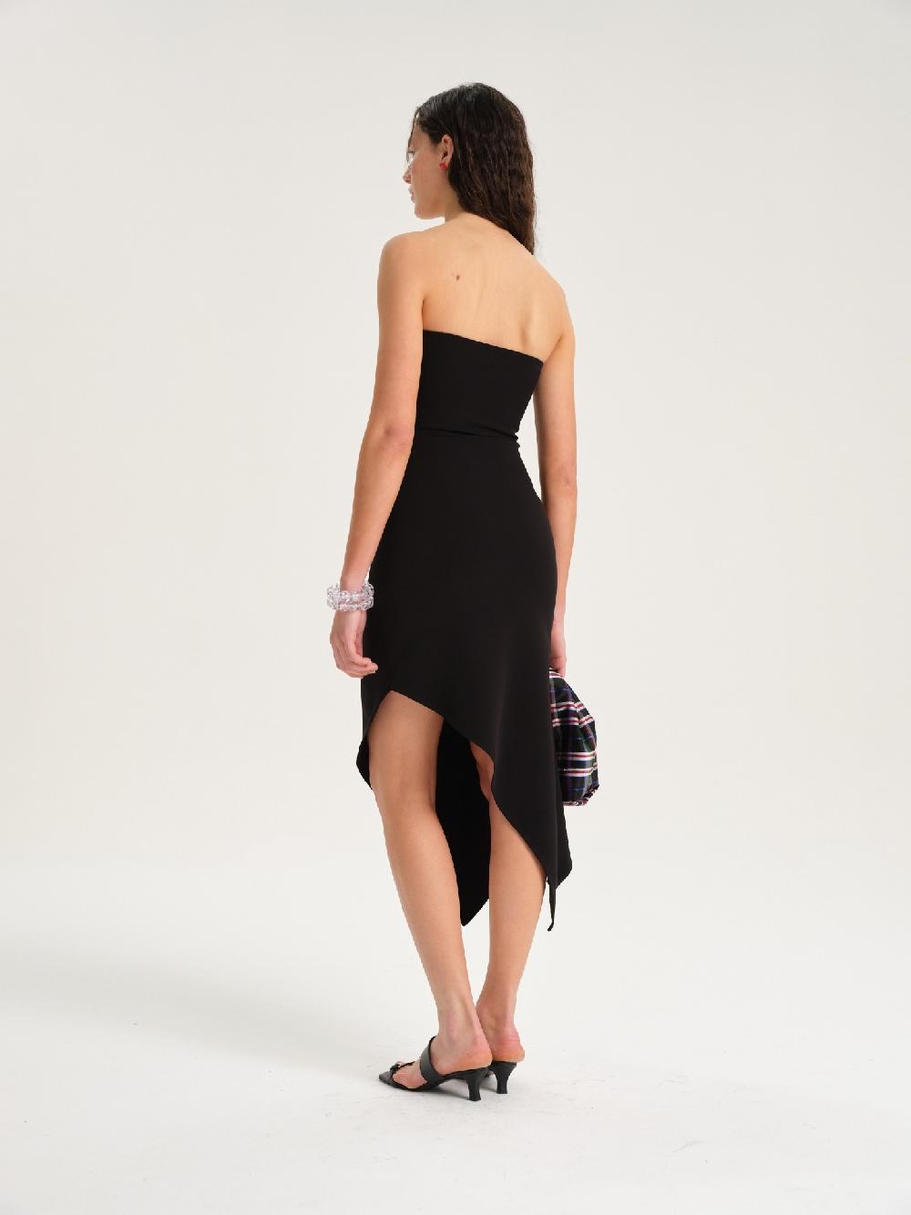 Etiqueta negra Vestido strapless viscosa Gran oferta