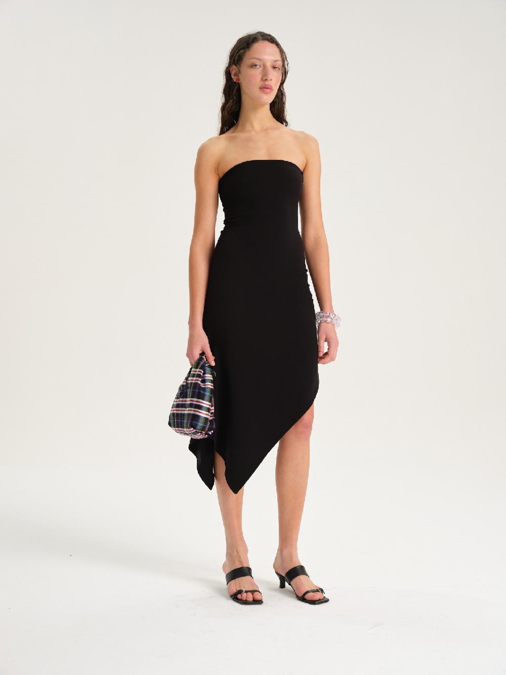Etiqueta negra Vestido strapless viscosa Gran oferta