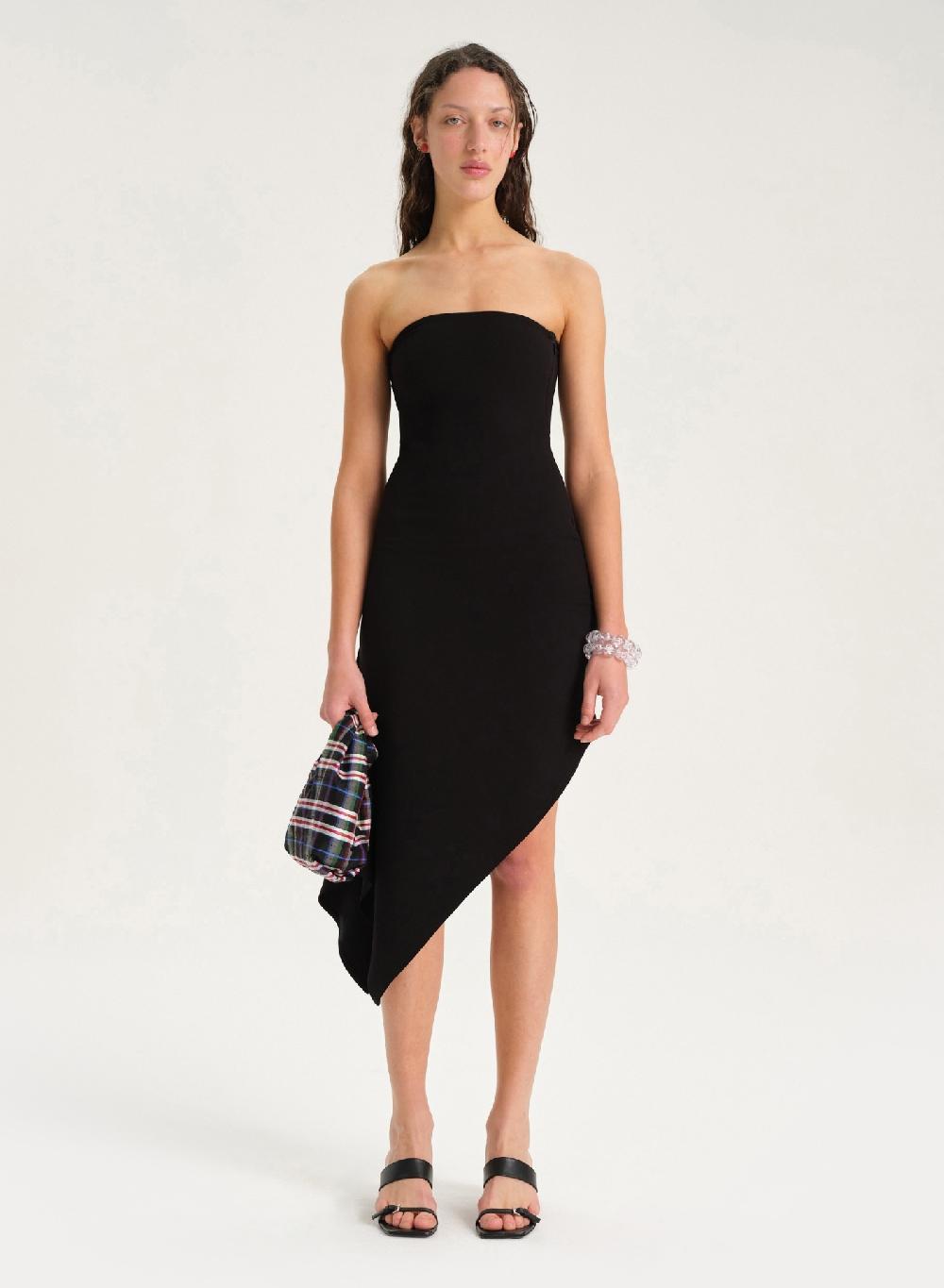 Etiqueta negra Vestido strapless viscosa Gran oferta