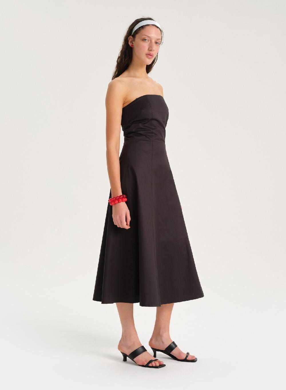 Etiqueta negra Vestido strapless poplin Los más vendidos